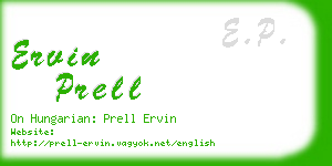 ervin prell business card